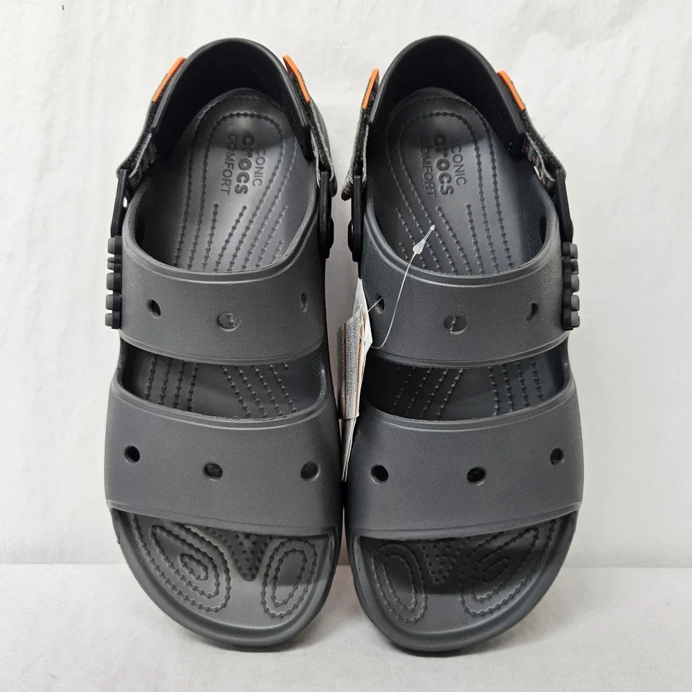 Crocs Classic All-Terrain Sandal 207711-0DA Slate Grey Black Orange Mens Size 11